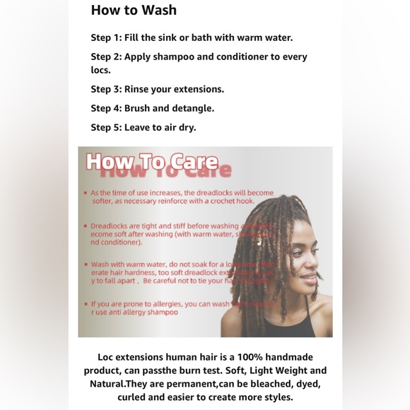 HUMAN HAIR Loc Extension 0.4cm Width 8inch 40 Strands 100% Handmade Dreadlocks - Picture 9 of 13